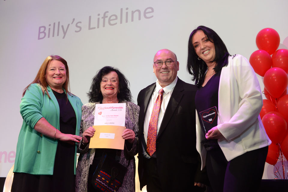 Winner, Billy’s Lifeline, collecting their award