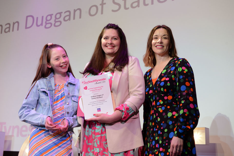 Winner, Siobhan Duggan of Station Boutique, collecting their award